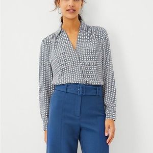 Ann Taylor Chain Print Camp Shirt